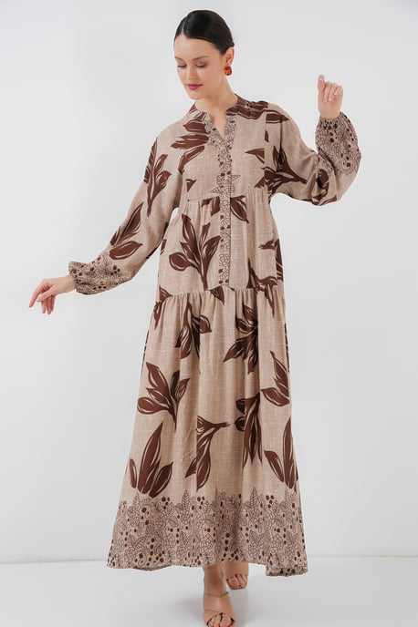 Geprinte V-hals Maxi-jurk - Image 3