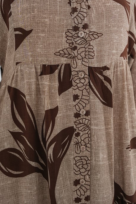 Geprinte V-hals Maxi-jurk - Image 4