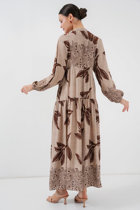 Geprinte V-hals Maxi-jurk - Image 5
