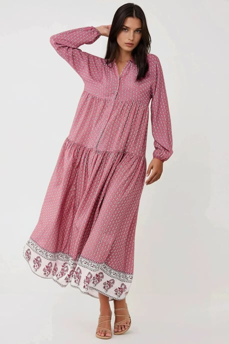 Printed V-Neck Maxi Dress - Image 2
