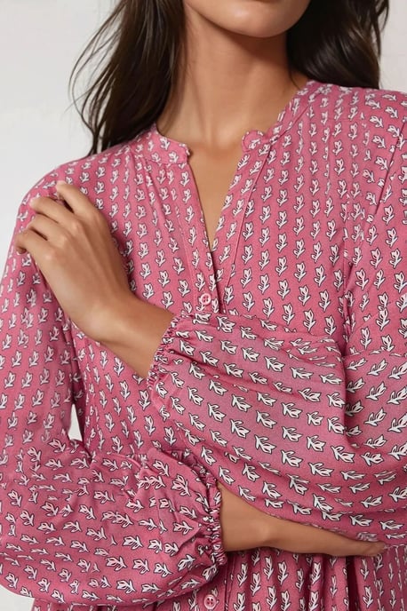 Printed V-Neck Maxi Dress - Image 5