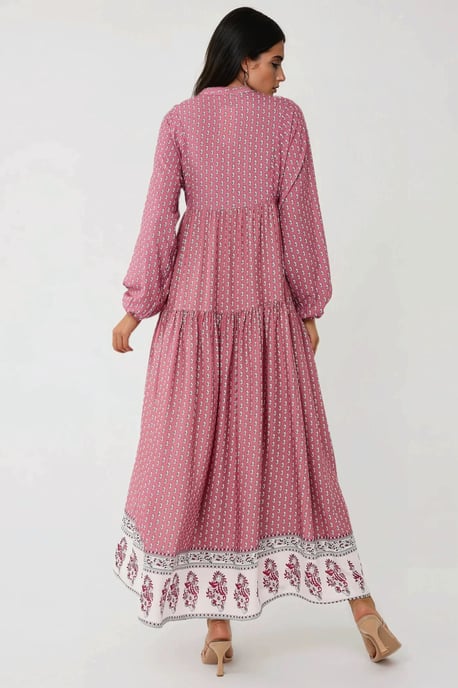 Printed V-Neck Maxi Dress - Image 6