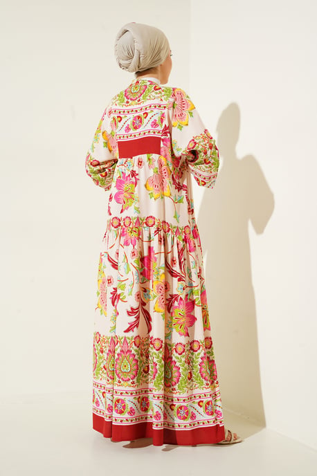 Geprinte V-hals Maxi-jurk - Image 6