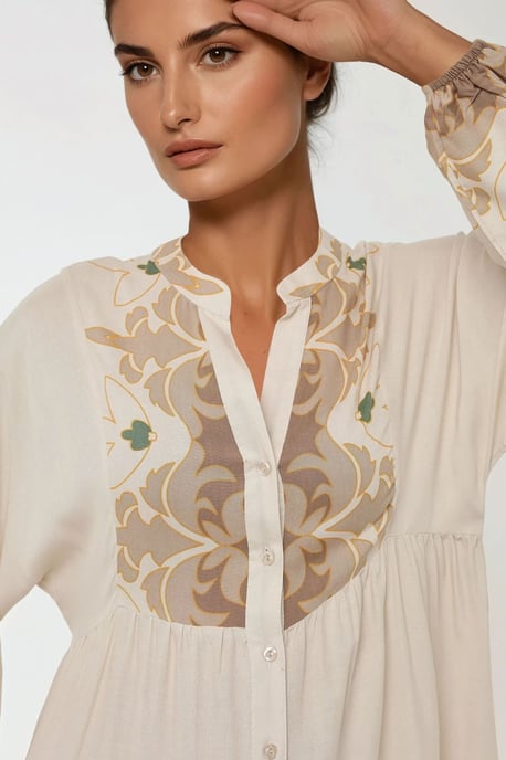 Printed Long Sleeve Viscose Maxi Dress - Image 5