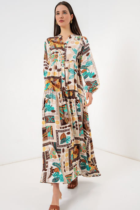 Gepubliceerd V-hals Maxi Jurk - Image 3