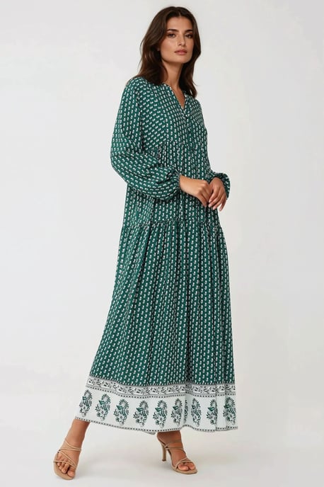 Printed V-Neck Maxi Dress - Image 2