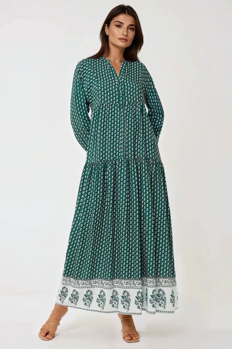 Printed V-Neck Maxi Dress - Image 4