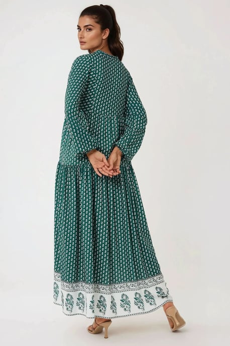 Printed V-Neck Maxi Dress - Image 6