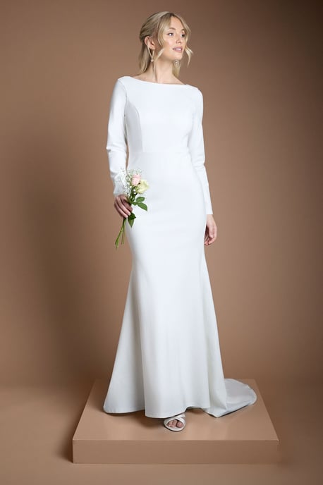 Coast Honoured Slash Neck Puddle Wedding Dress - Image 1