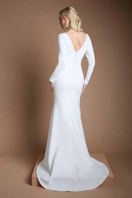 Coast Honoured Slash Neck Puddle Wedding Dress - Image 3