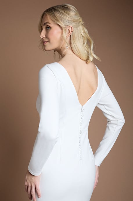 Coast Honoured Slash Neck Puddle Wedding Dress - Image 4