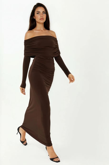 Off-Shoulder Bodycon Maxi Jurk - Image 4