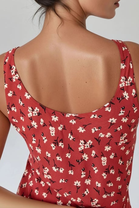 Allower Bloemmotief U-Hals Maxi-jurk - Image 2