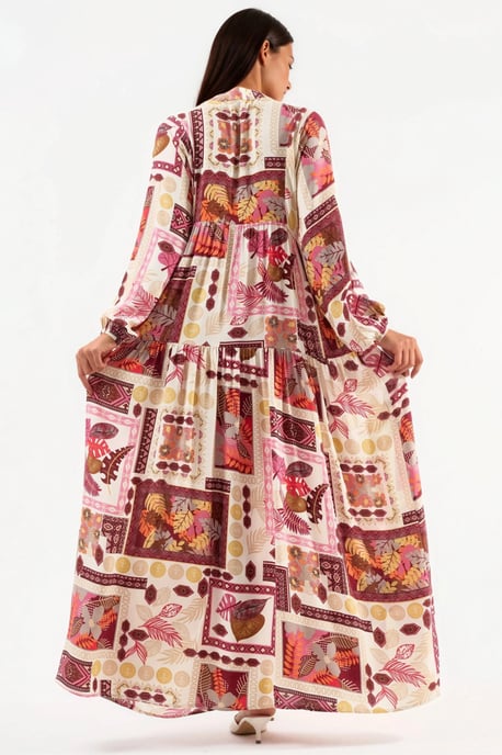 V-hals Patroon Maxi Jurk - Image 5