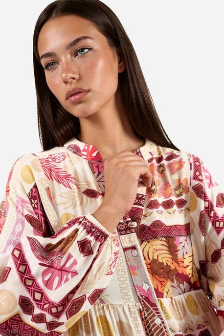 V-hals Patroon Maxi Jurk - Image 6