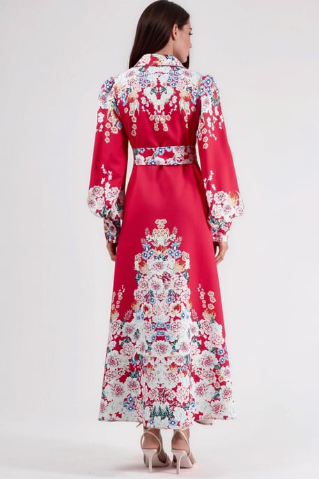 Bloemen Maxi Jurk met Knopen Sluiting - Image 4