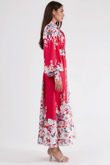 Bloemen Maxi Jurk met Knopen Sluiting - Image 5