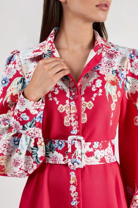 Bloemen Maxi Jurk met Knopen Sluiting - Image 6