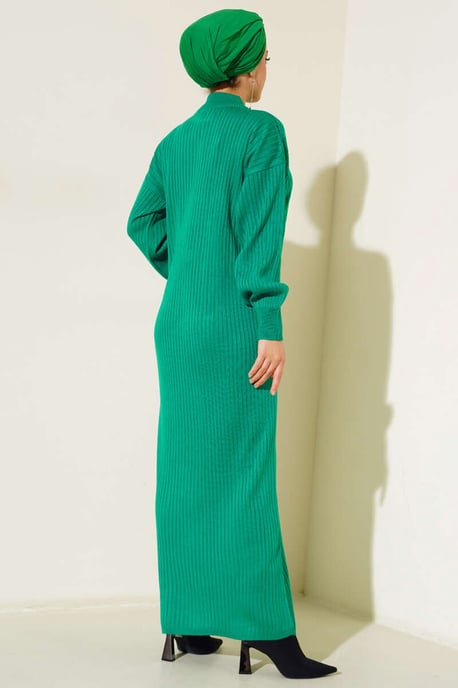 Maxi Turtleneck Ribbed Knit Dress - Image 4