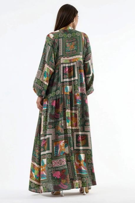V-hals Patroon Maxi Jurk - Image 5