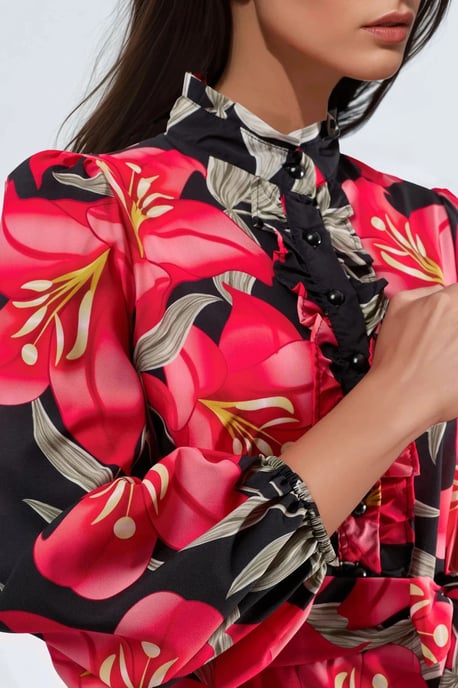 Blommig Maxikjol med Binddetalj - Image 5