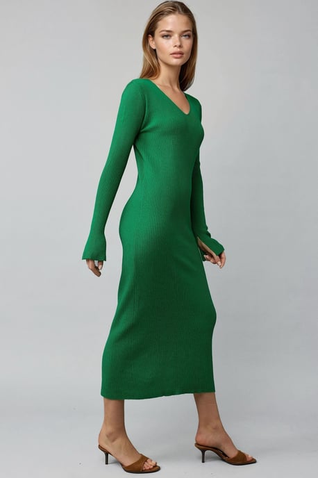 V-halstrui Maxi Jurk met Openingsluiting - Image 2