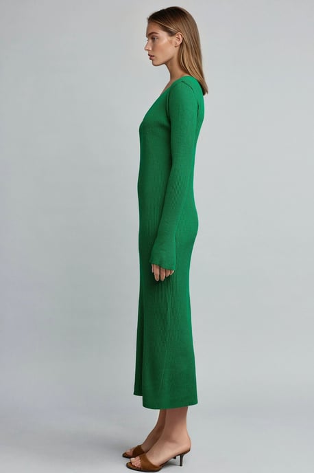 V-halstrui Maxi Jurk met Openingsluiting - Image 4