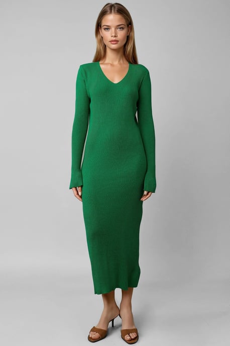 V-halstrui Maxi Jurk met Openingsluiting - Image 6