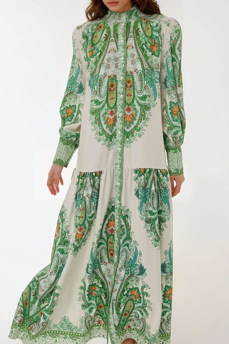 Geprinte Maxi Jurk met Lange Mouwen - Image 3