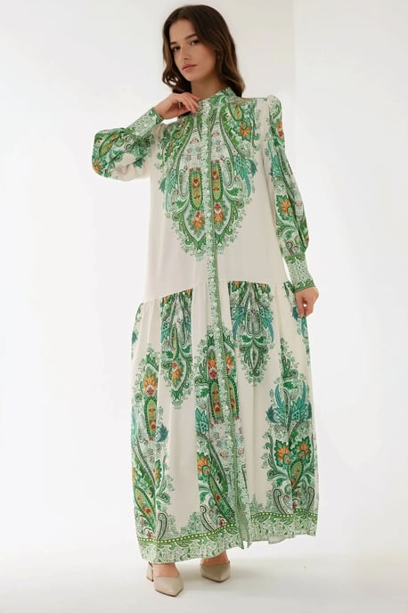 Geprinte Maxi Jurk met Lange Mouwen - Image 4