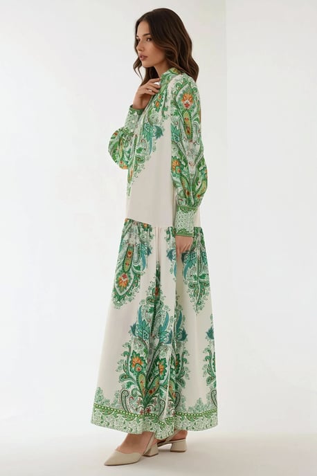 Geprinte Maxi Jurk met Lange Mouwen - Image 5