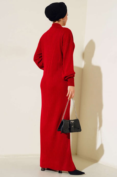 Maxi Turtleneck Ribbad Klänning - Image 4