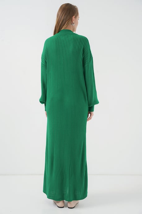 Geweven Tricot Jurk met Halve Col en Rits - Image 6