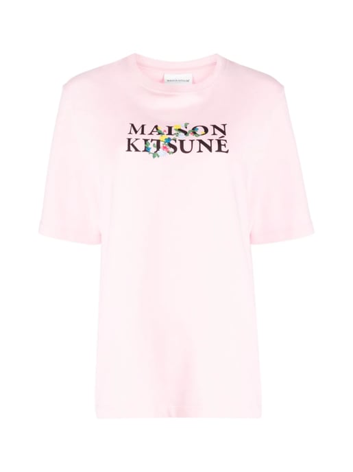 T-shirt met bloemenprint en klassiek logo - Image 1