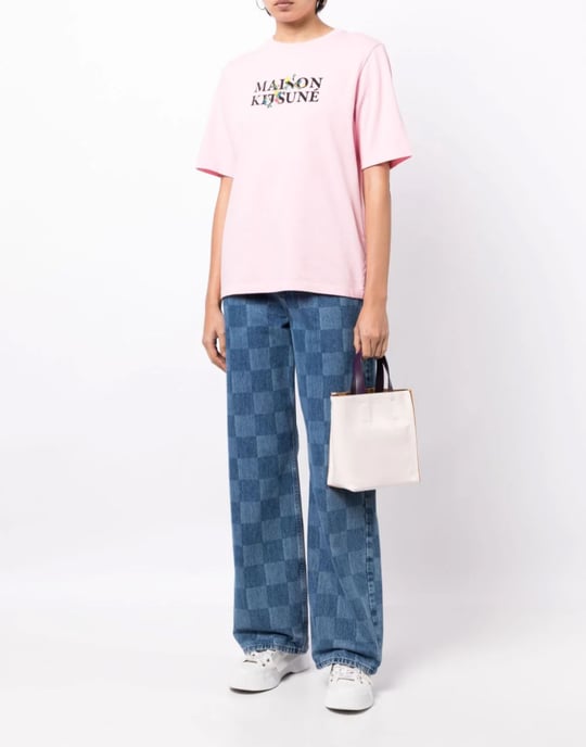 T-shirt met bloemenprint en klassiek logo - Image 2