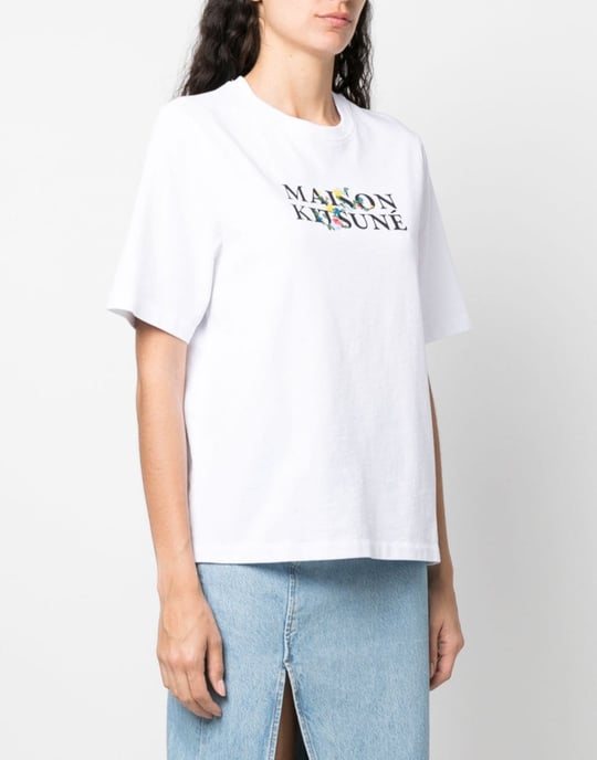 Blommig t-shirt med klassisk logotyp - Image 3