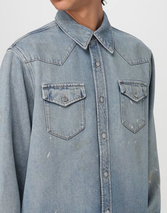Karty distressed denim overshirt - Image 5