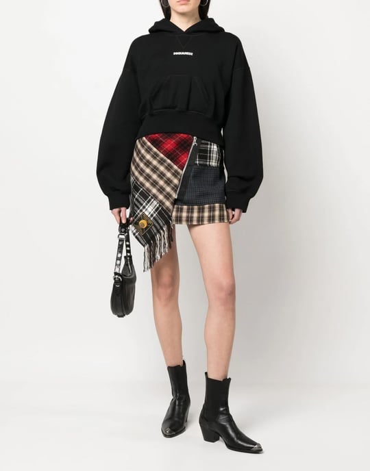 Attached Cap Cropped Hoodie - Image 2