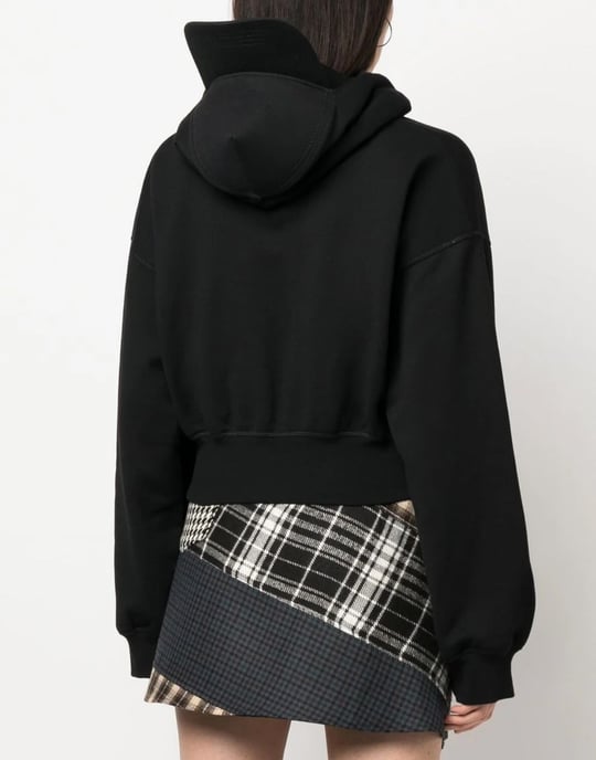 Attached Cap Cropped Hoodie - Image 4