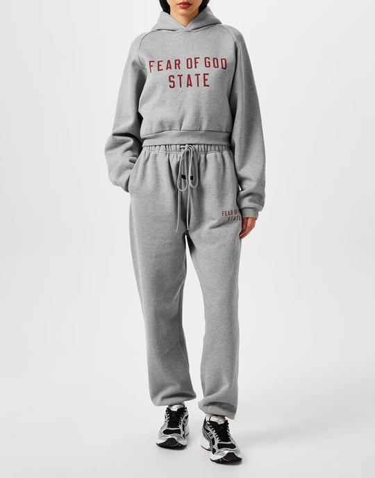 Essentials Logo Fleece Cropped Hoodie - Image 2