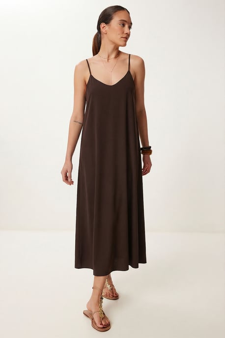 Losse Midi-jurk met U-hals - Image 3