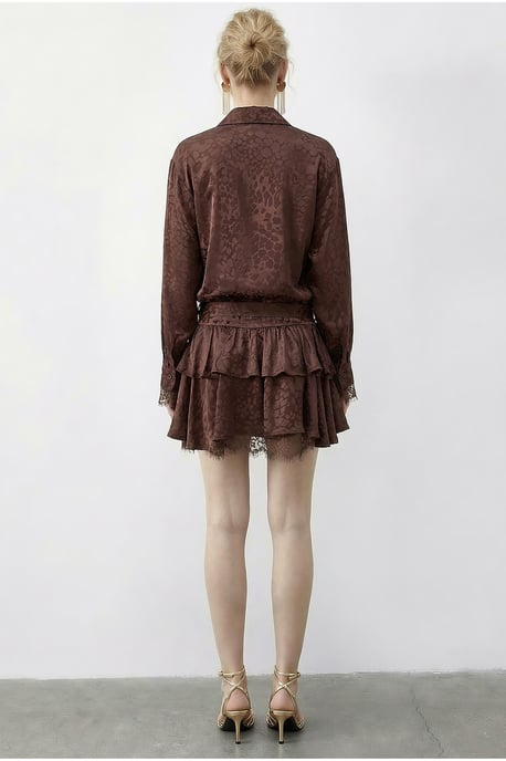 Leopard Print Shirt Dress with Belt - Image 4