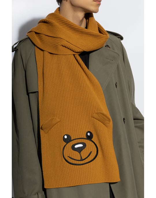 Gebreide sjaal met geborduurd teddybeermotief - Image 5