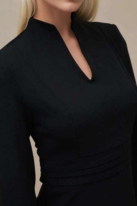 Elegant V-Neck Long Sleeve Mini Dress - Image 6