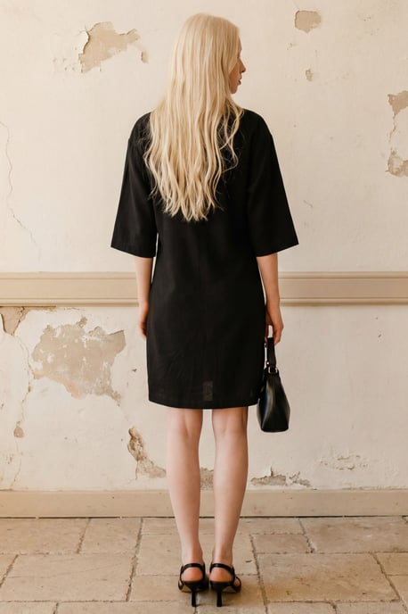 Polo Kraag Mini Jurk met Driekwart Mouwen - Image 3