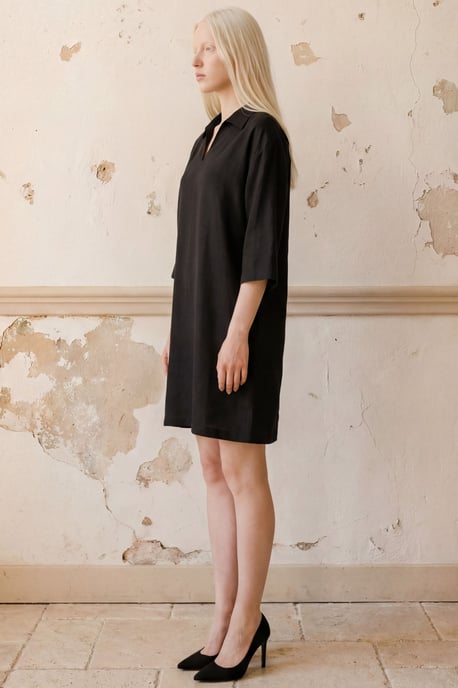 Polo Kraag Mini Jurk met Driekwart Mouwen - Image 4