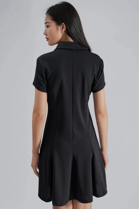 Crepe Mini-jurk met knoopsluiting en polo-kraag - Image 3