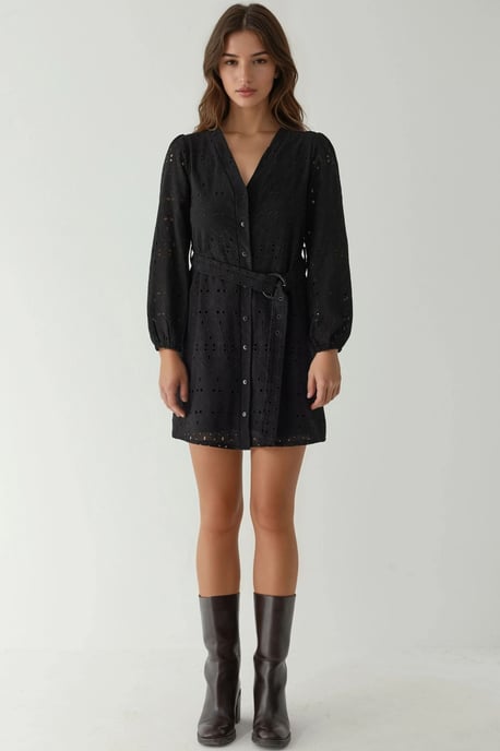 Geprinte V-hals Mini Jurk Pika Collectie - Image 6