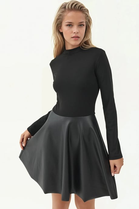 Contrastjurk met Ronde Hals - Image 2