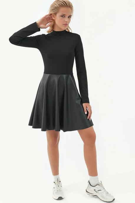Contrastjurk met Ronde Hals - Image 5